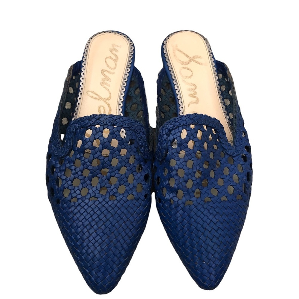 SAM ELDMAN Blue netted mules